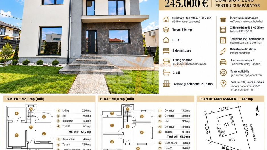 Casă individuală 4 camere 145 mp totali P+1 - Poză 3
