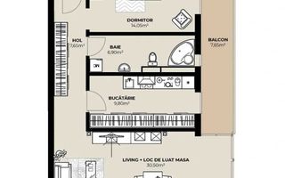 Apartament 2 camere de vânzare 68.9 mp Et.9 Mărăști Fabricii - Poză 1
