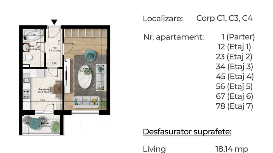 Garsoniera decomandata, frumos compartimentata/6min metrou Berceni - Poză 2