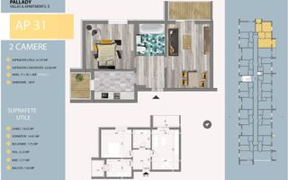 AP. 2CAM. MOBILAT-UTILAT/ IDEAL LOCUINTA-INVESTITIE. ZONA TRAPEZ! - Poză 2