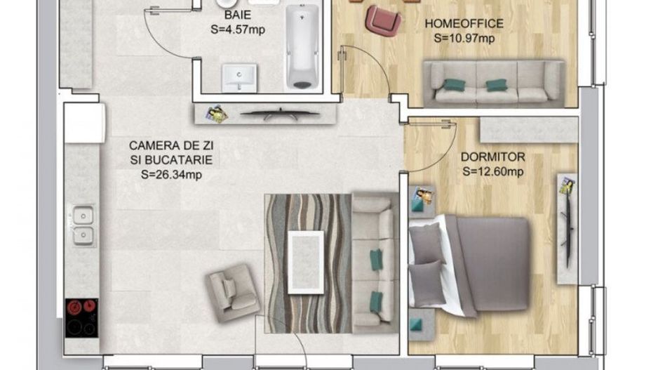 3 CAMERE|| LOC DE PARCARE|| LUXURIA RESIDENCE || DOMENII - Schiță 21