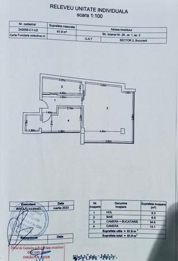 DE ÎNCHIRIAT: Apartament 2 camere BLOC NOU – Zona Ultra-Centrală - Schiță 15