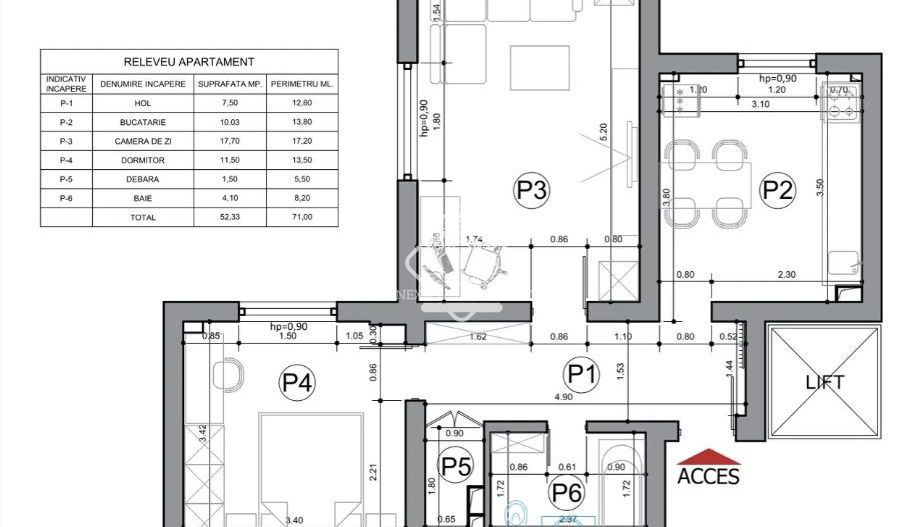 Apartament 2 camere, decomandat, mobilat/utilat, bloc 1986 - Tineretului - Schiță 9