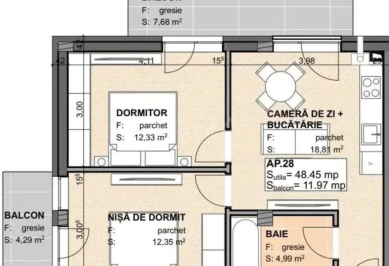 Apartament cu 3 camere - Complex nou Apahida - Poză 1