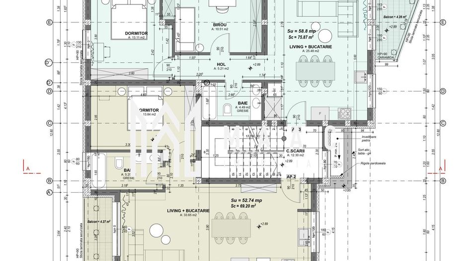 Apartament 2 camere I 53 mp I etaj 1 I Comision ZERO – Cartierul Arhitectilor - Poză 4