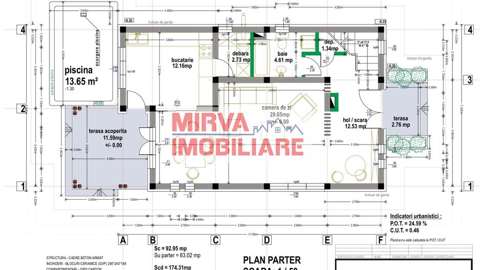 Vilă modernă 4 camere cu piscină, mobilată și utilată | Albert – MRS - Schiță 67