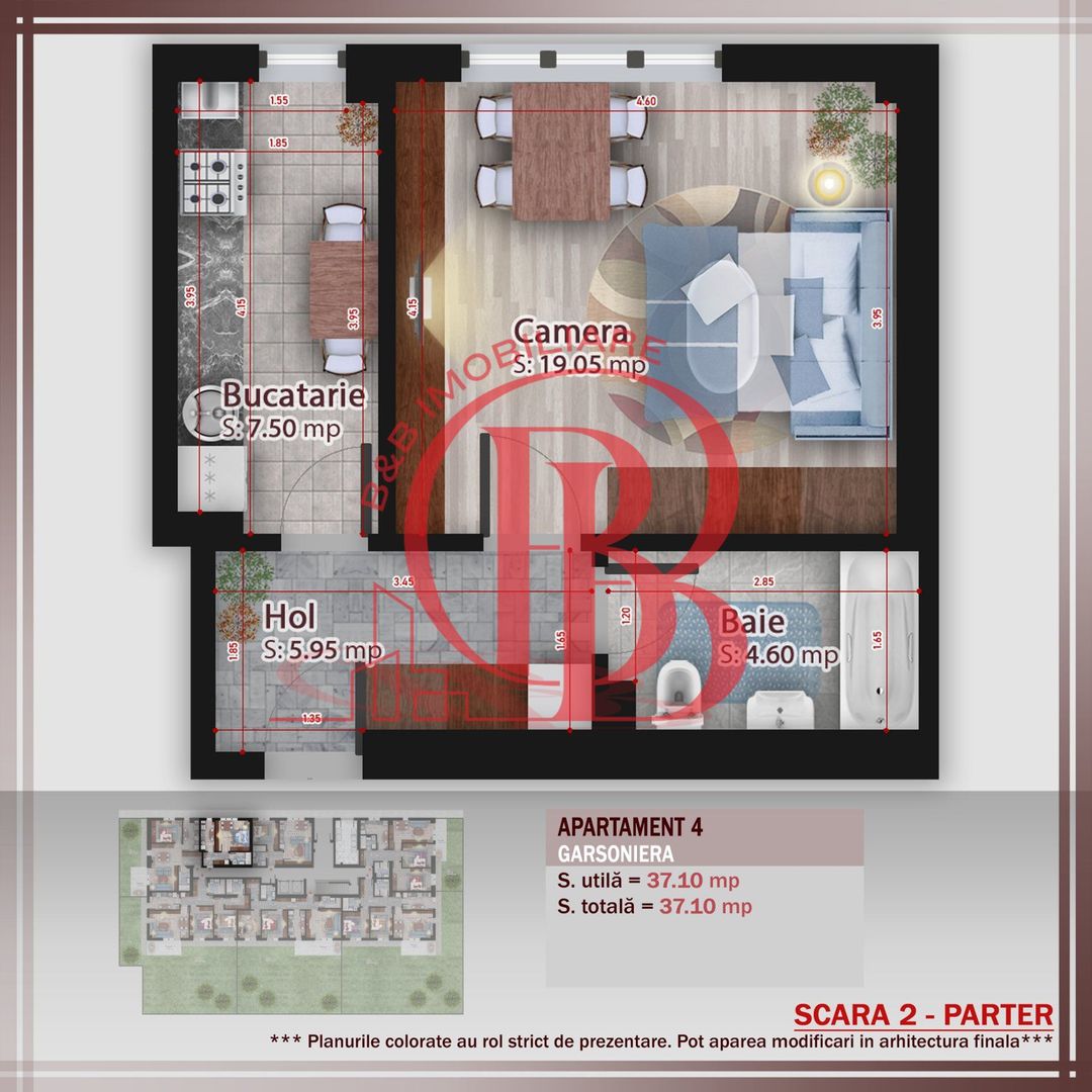 Garsoniera ideala pt  investitie Titan Pallady Metrou Nicolae Teclu - Schiță 1