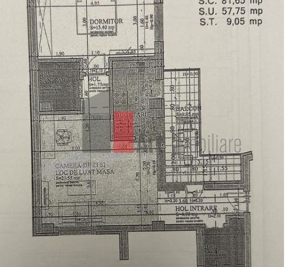 Apartament 2 camere lux Centrul Civic parcare subterana - Schiță 9