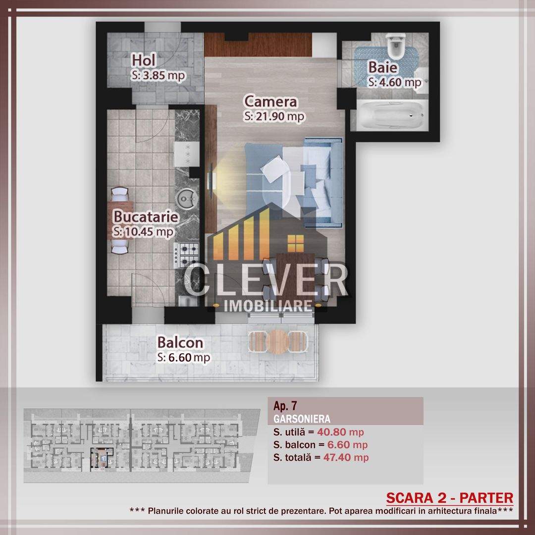 Suprafata Generoasa Garsoniera Theodor Pallady 500m STB - Poză 1