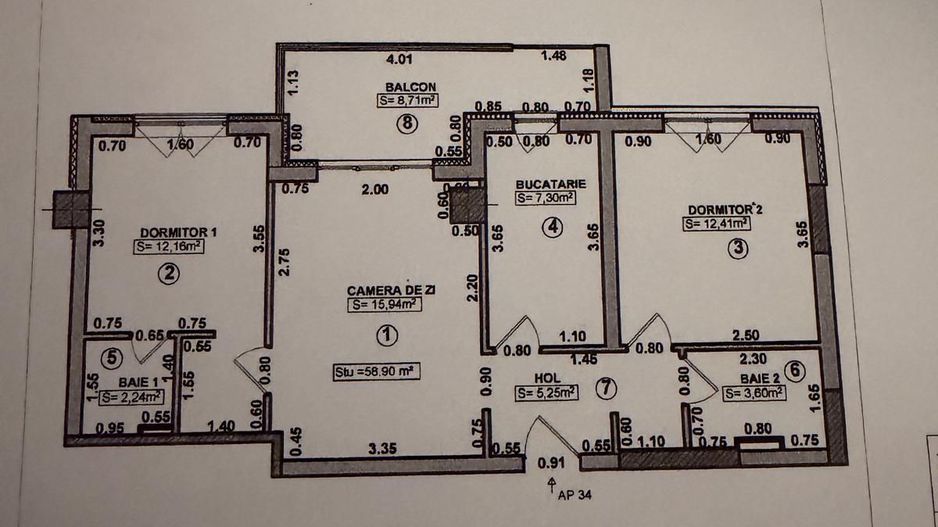 3 camere, dormitor cu baie proprie – Braytim - Poză 34