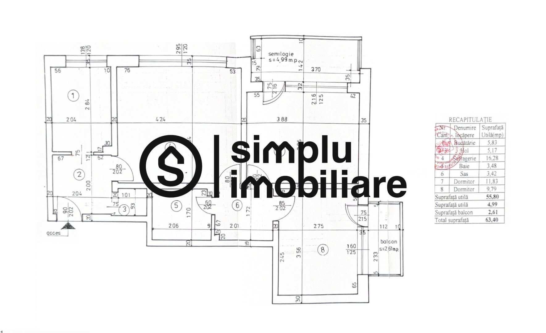 Apartament 3 Camere Semidecomandate Gradina Botanica - Schiță 8