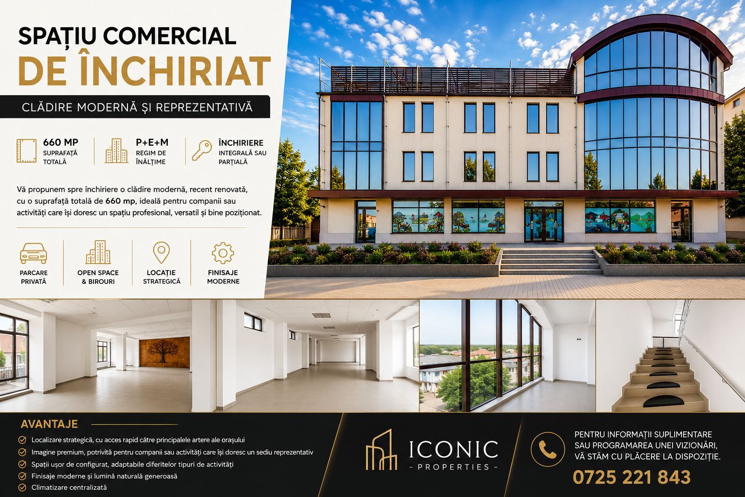 Clădire de birouri premium de închiriat | 660 mp | P+2+M | Comision 0% - Poză 2
