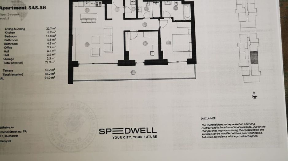 Apartament 3 camere - Complex The Ivy - loc parcare - Poză 18