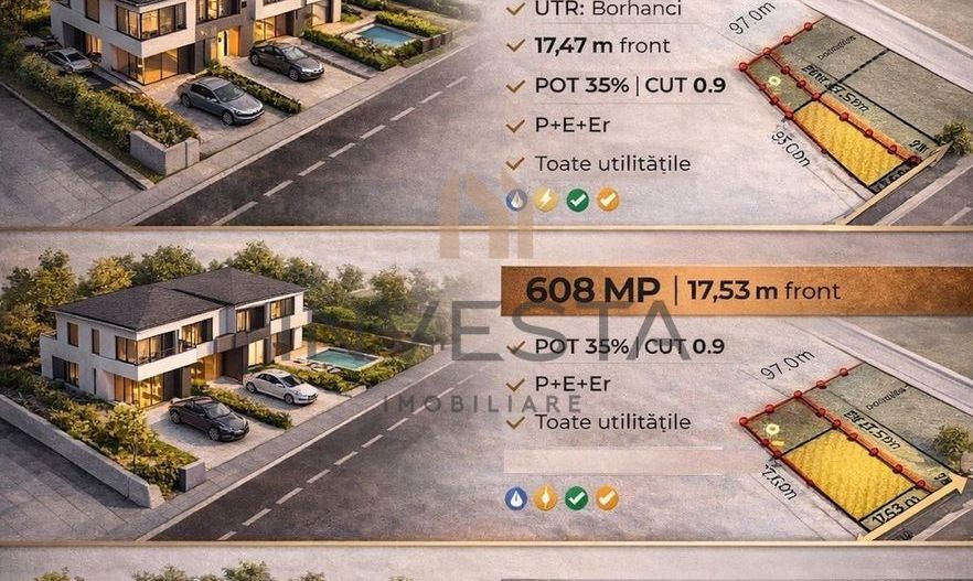 Teren cu Puz aprobat! 608 mp front 17.53 m pretabil pentru duplex! - Poză 3