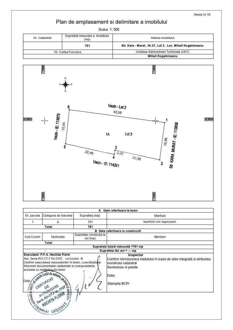 Lot Premium 701 mp – Strada Kara-Murat: Baza ideală pentru casa ta - Schiță 6