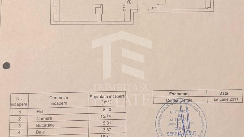 Pacii 2 Camere 53 mp Centrala Proprie + Loc Parcare - Schiță 15