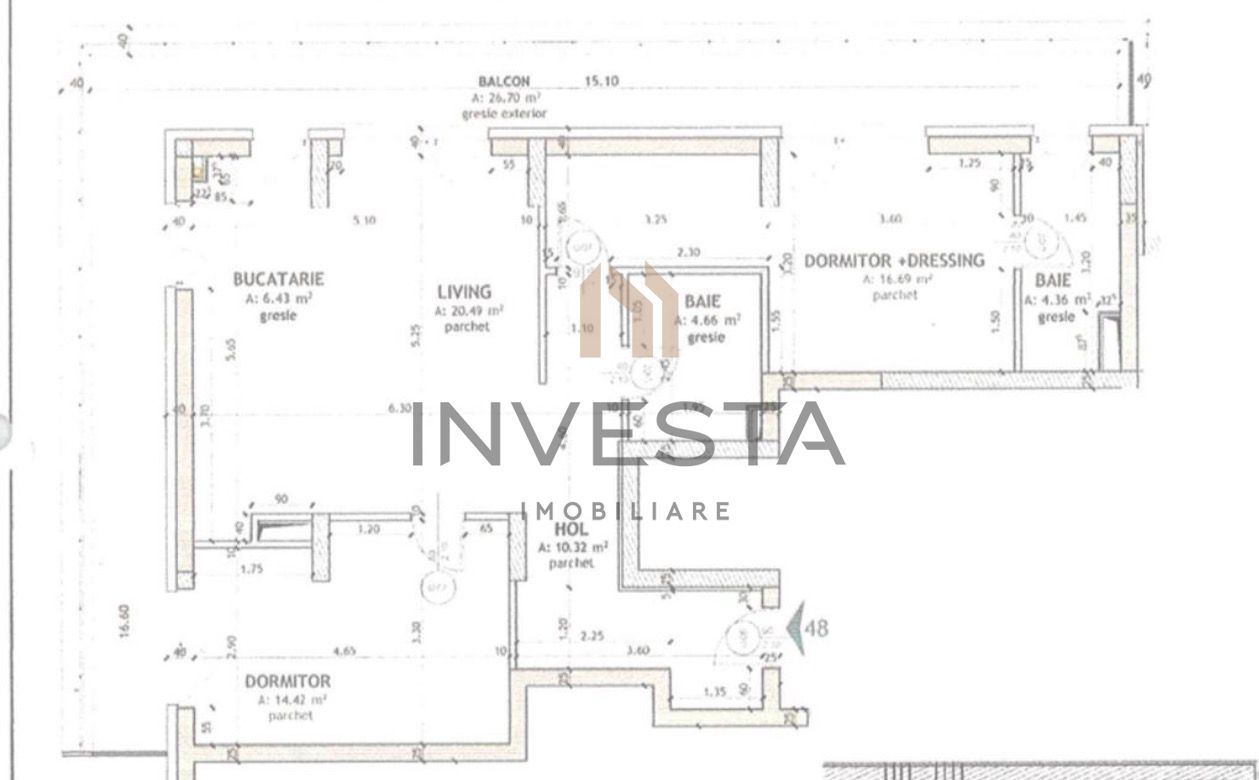 Apartament exclusivist cu 3 camere in Grand Park cu view deosebit ! - Schiță 11