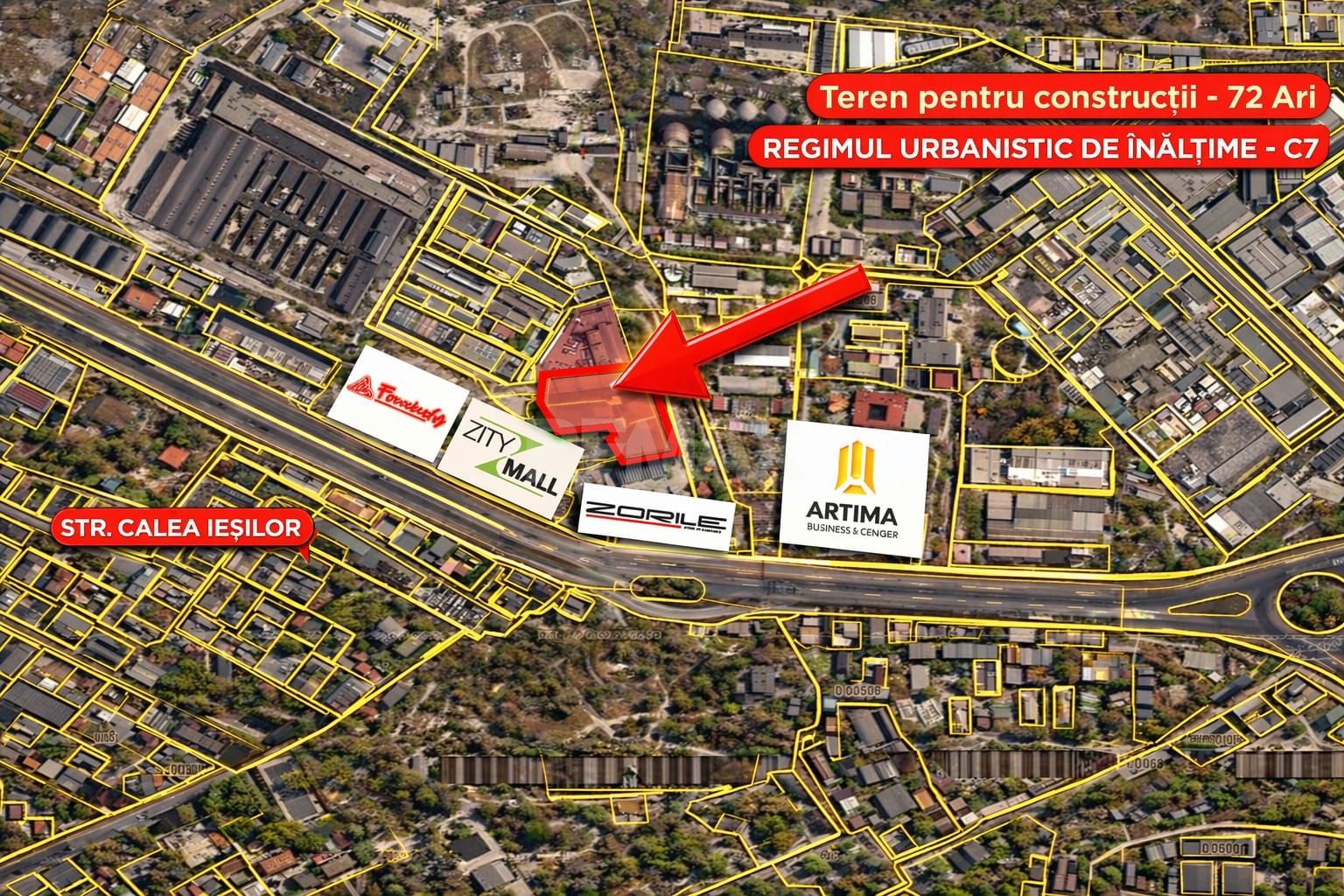 Teren 72 ari Zona C7 str. Calea Ieșilor, Chișinău - Poză 1
