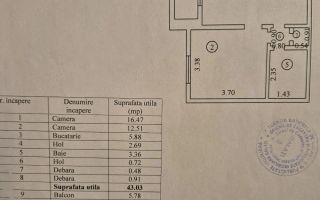 Apartament 2 camere de vânzare, 49 mp, Galati, Țiglina 2, etaj 3/4 - Poză 11