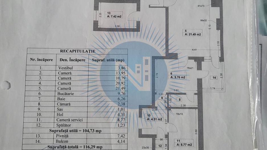 Apartament 4 camere Capitale - Poză 9