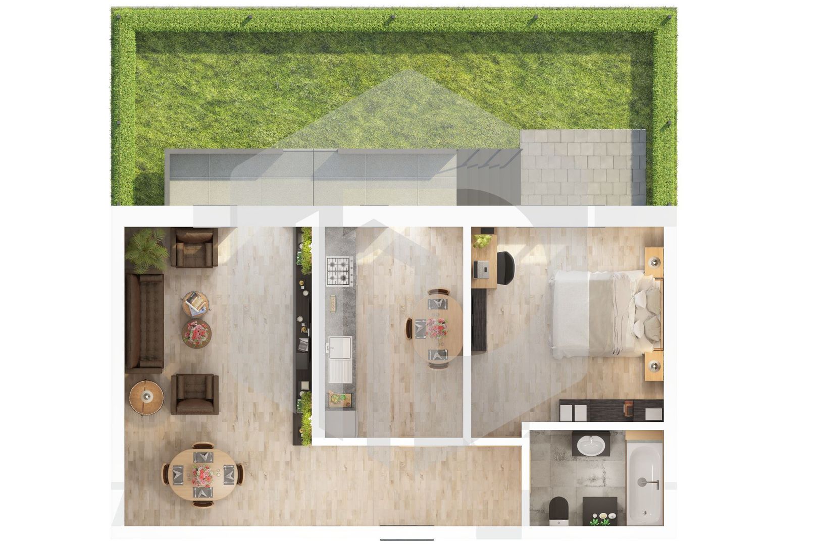 0% Comision | Apartament 2 camere + Gradina 40mpu | Doamna stanca - Poză 1