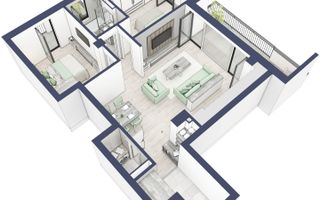 Apartament 3 camere | Balcoane 15.1 mp | Etaj 2 | Turnisor - Poză 5