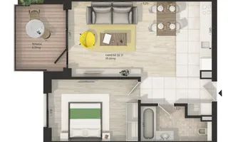 Apartament cu 2 camere și terasă de 8 mp | The Nest - Poză 18