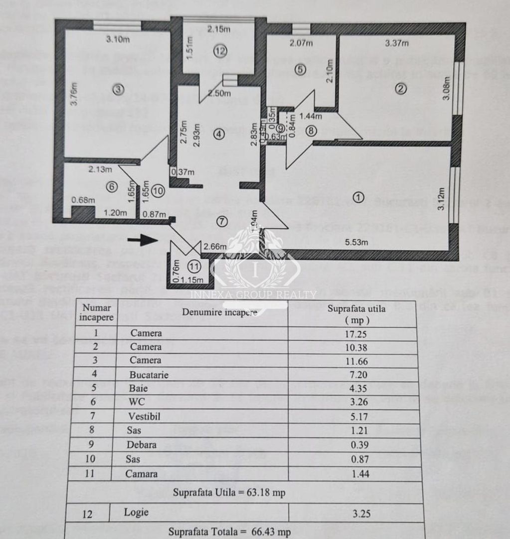 Apartament 3 camere 2 bai | Gara Obor | Bloc 1984 reabilitat | Boxa 20mp - Schiță 7