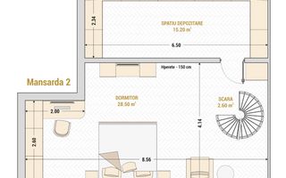 13 Septembrie-Marriott | 2 cam | 87mp + 107mp terasa | Mansarda | 266.000 euro - Poză 23