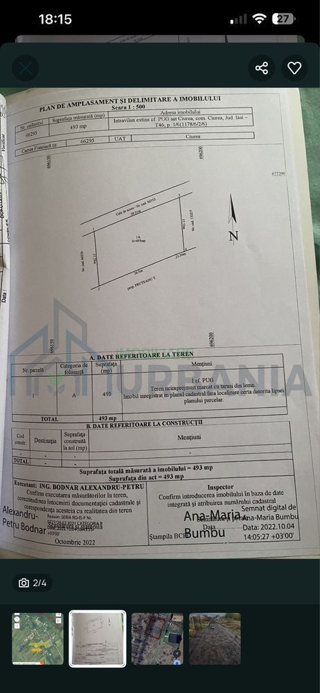 Teren intravilan 493 mp în Ciurea, Iași, vedere panoramică, apă și canalizare, ideal pentru casă - Poză 8