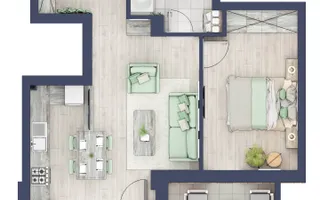 Apartament cu 2 camere, rulouri electrice, încălzire pardoseală, Sibiu - Schiță 14