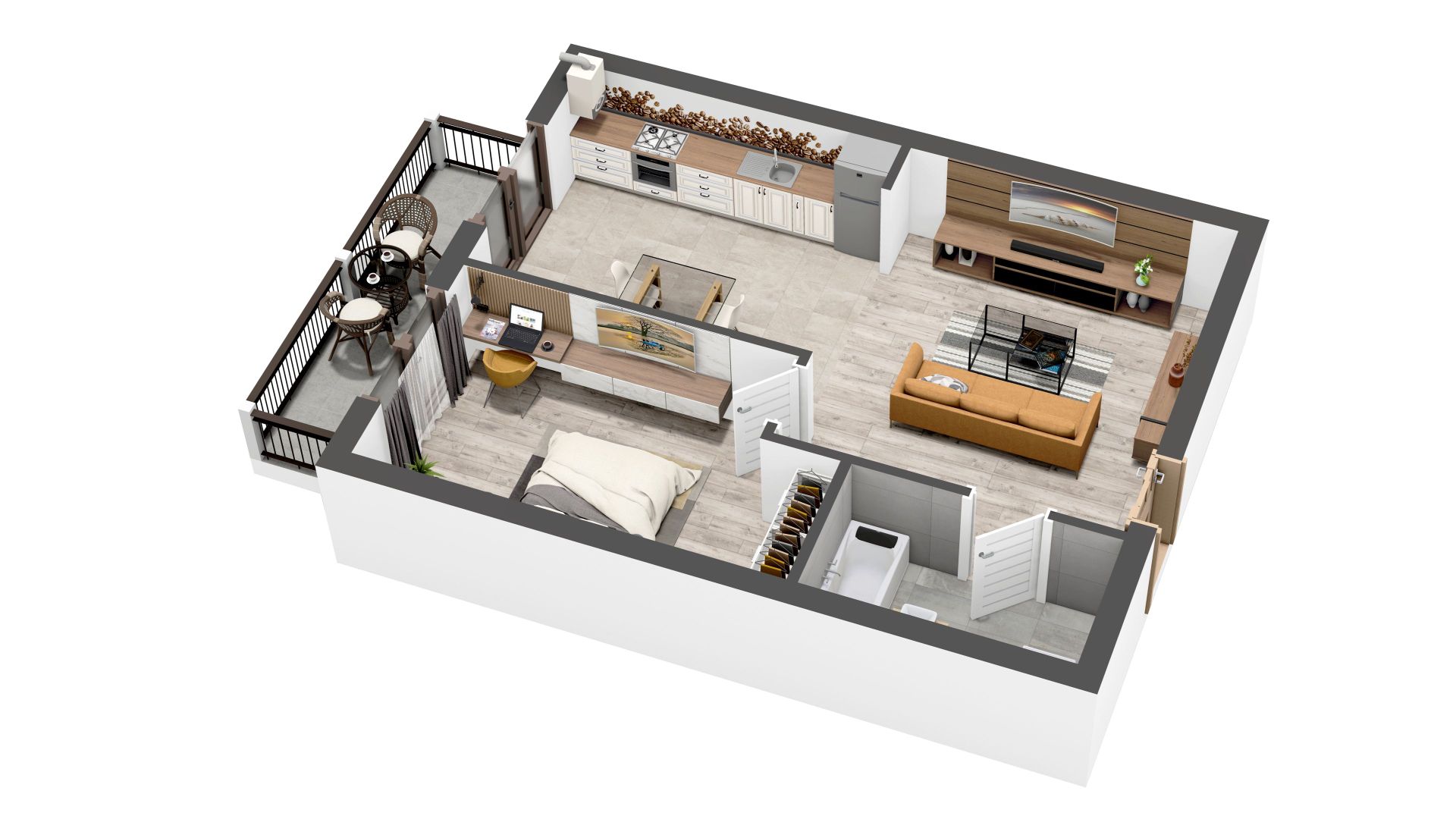 Apartament 2 camere, 54mp, Balcon, Zona Selimbar Comision 0 - Poză 2