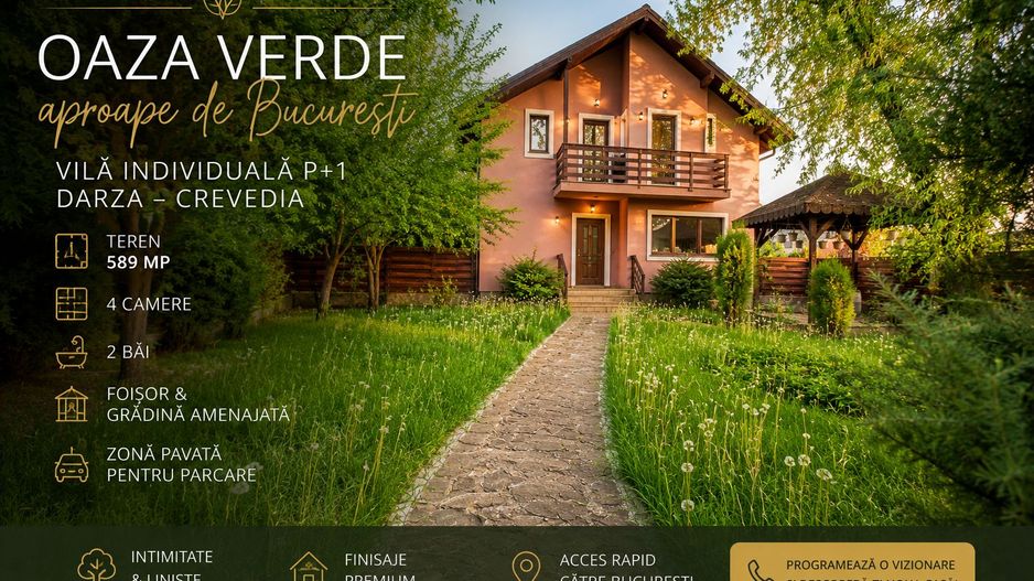 Vila individuala cu 589 mp teren, foisor si gradina superba | Darza - Poză 1