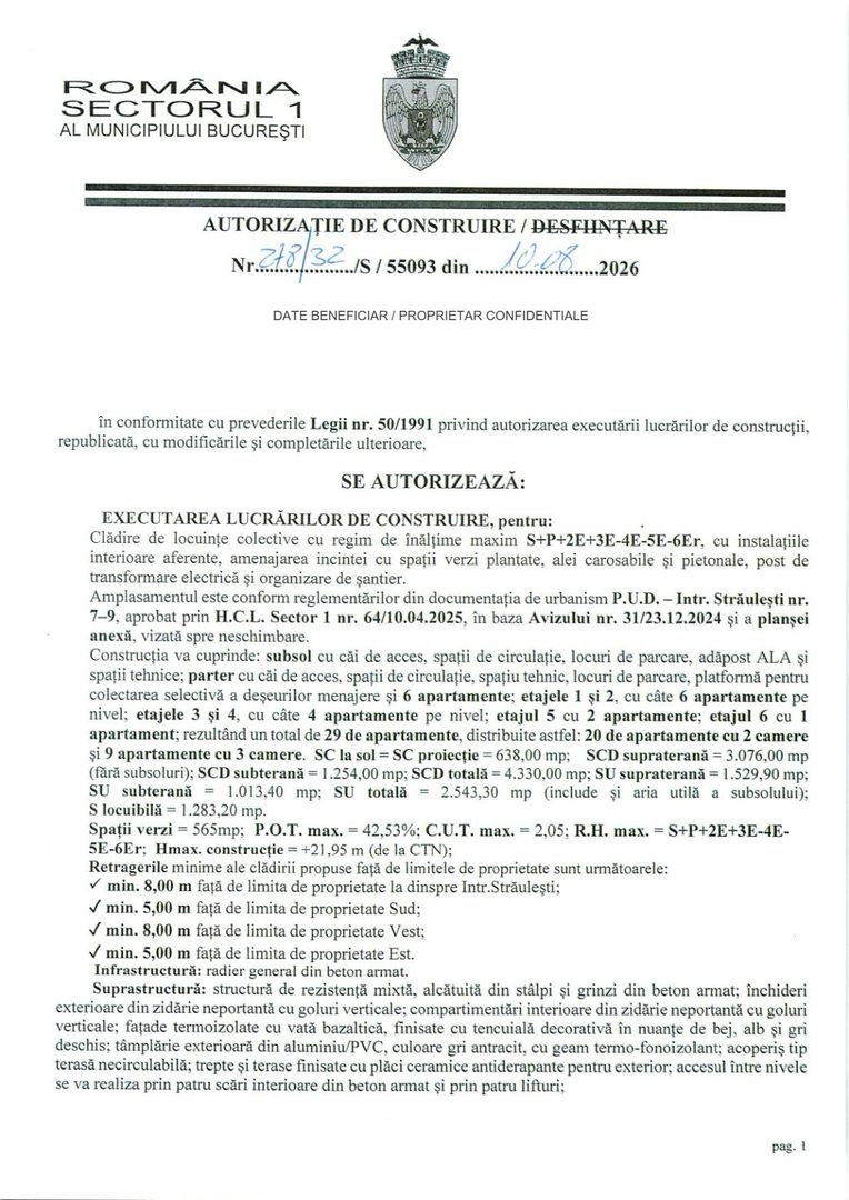 Proiect rezidențial cu AC – 29 apartamente – 4.330 mp – 35 parcări – S - Poză 4