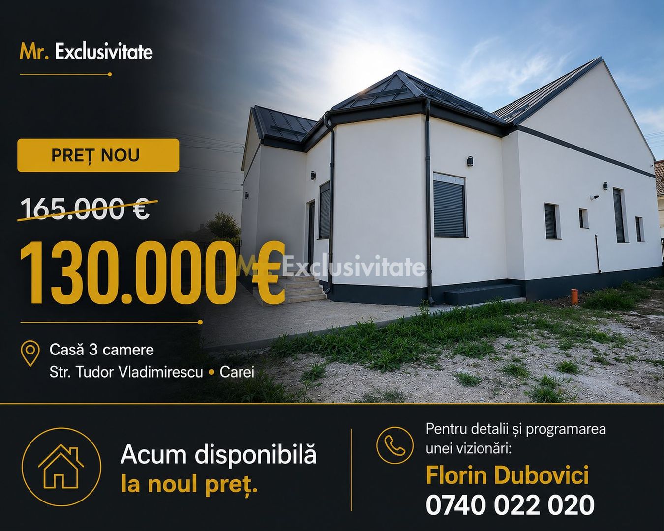 SUPER OFERTĂ! Casă 3 camere 154 mp, Teren 630 mp - Str. T. Vladimirescu - Carei - Poză 1