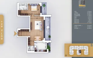 Apartament 2 camere spatios, Finalizat, 2 bai - metrou Nicolae Teclu - Schiță 11