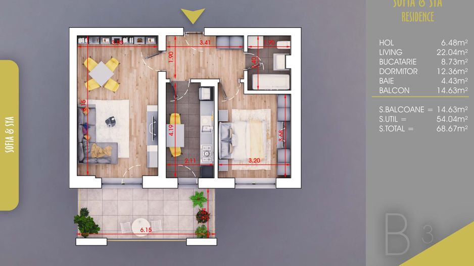 Apartament 2 camere Pallady, Metrou Teclu 10 min,Finalizat - Poză 3