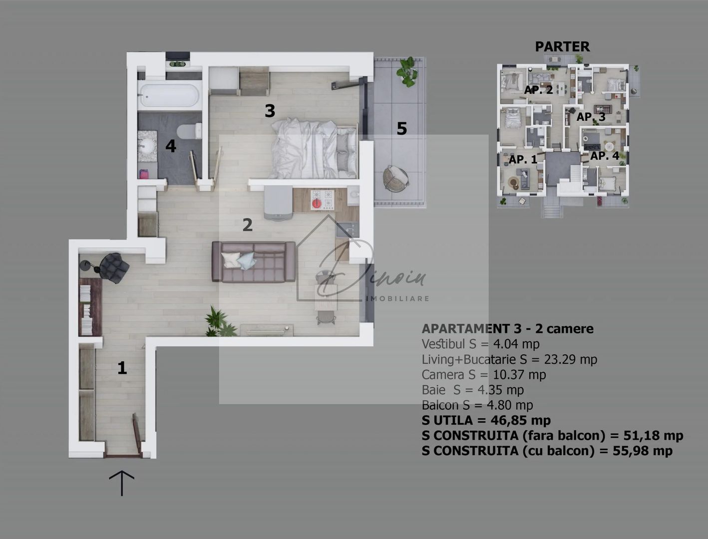 Apartament 2 camere Otopeni I Langa Compex Natatie I COM 0% - Poză 3