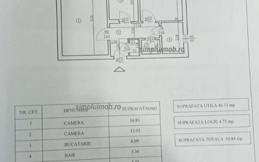 Metrou Nicolae Grigorescu Decomandat Renovat 2 camere - Schiță 15