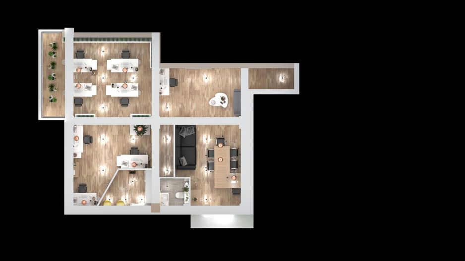 SAD birou cu 4 camere si balcon - Poză 13