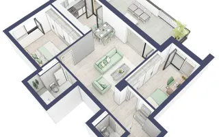 Apartament 3 Camere | 66,5 mp + Terasă 27 mp | – Sibiu - Schiță 14