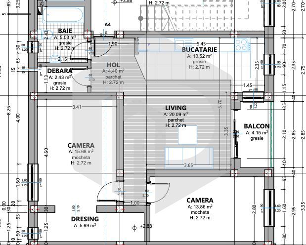 Dezvoltator - Apartament 3 camere | Etaj 1 | Selimbar - Schiță 4