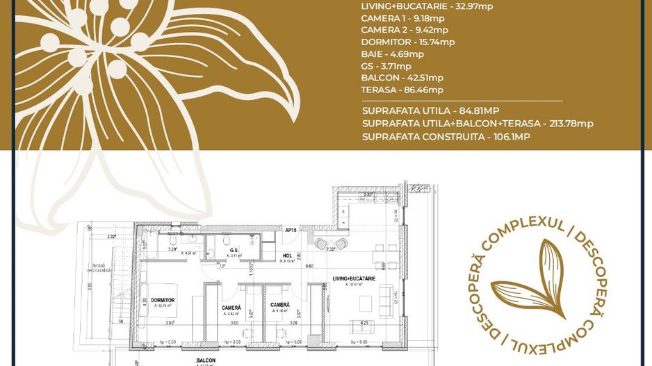 Apartament 4 camere nou, cu terasa  Pta-Unirii AP15B - Poză 2