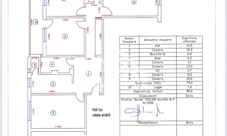 Apartament 4 camere renovat, 79 mp cu logie, Vasile Aaron, Sibiu - Poză 11
