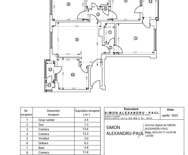 APARTAMENT 4 CAMERE ZONA iANCULUI - RITMULUI - FERDINAND - Schiță 13