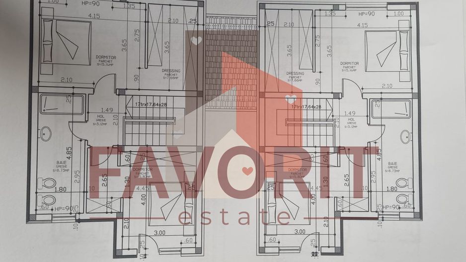 Duplex despartit | 4 camere | Asfalt si toate utilitatile | Zona excelenta - Schiță 12