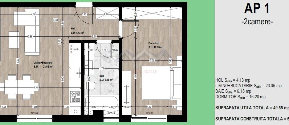 Apartament 2 camere Otopeni central 50 mp | comision 0 - Schiță 7