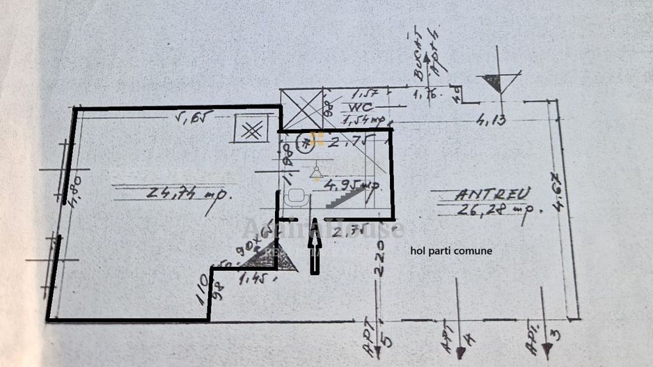 Apartament 1 camera, 36 mp, zona Camera de Comert, central - Poză 8