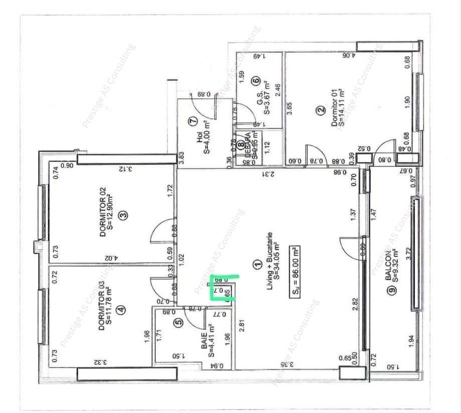 Apartament 4 camere | City of Mara | Panoramic | 2 parcari incluse - Schiță 24
