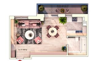 Apartament cu o camera/37.08mp/Imobil Premium/Cartier Marasti. - Poză 2